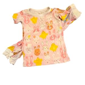 Little Sleepies Two Piece Short Sleeve Easter Bunny And Chick Pjs